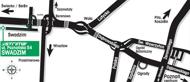 Strima - mapka dojazdowa