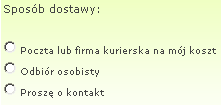 Podczas finalizacji zakupw dostpne bd opcje sposobu zapaty.